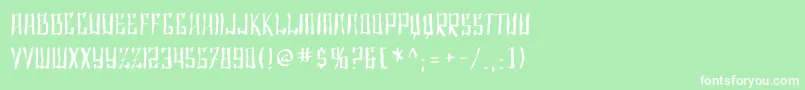 Шрифт SF Shai Fontai Distressed – белые шрифты на зелёном фоне