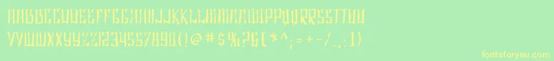 Шрифт SF Shai Fontai Distressed – жёлтые шрифты на зелёном фоне