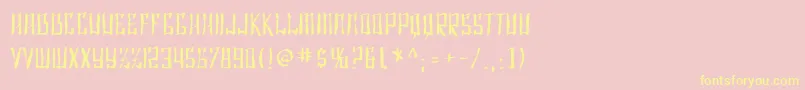SF Shai Fontai Distressed Font – Yellow Fonts on Pink Background