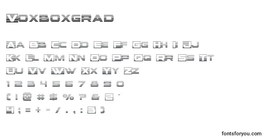 Schriftart Voxboxgrad – Alphabet, Zahlen, spezielle Symbole