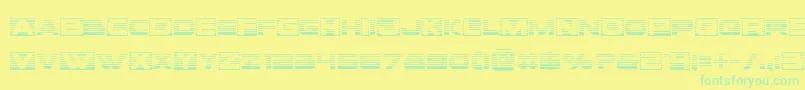 Fonte Voxboxgrad – fontes verdes em um fundo amarelo