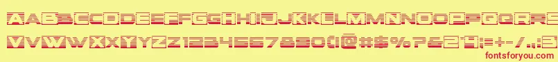 Fonte Voxboxgrad – fontes vermelhas em um fundo amarelo