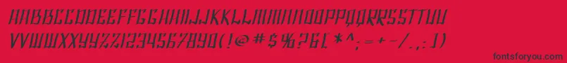 SF Shai Fontai Extended Oblique Font – Black Fonts on Red Background