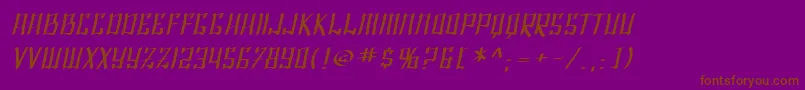 SF Shai Fontai Extended Oblique Font – Brown Fonts on Purple Background