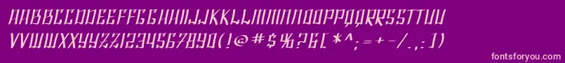 SF Shai Fontai Extended Oblique Font – Pink Fonts on Purple Background