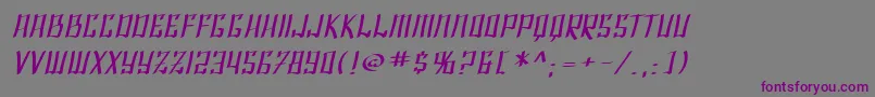 フォントSF Shai Fontai Extended Oblique – 紫色のフォント、灰色の背景