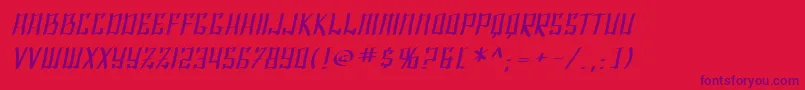 SF Shai Fontai Extended Oblique Font – Purple Fonts on Red Background