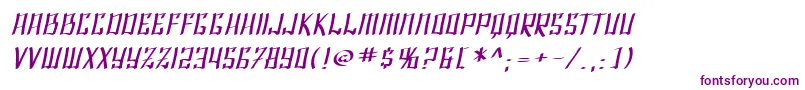 SF Shai Fontai Extended Oblique Font – Purple Fonts on White Background