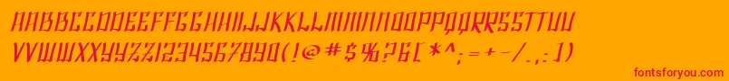 SF Shai Fontai Extended Oblique Font – Red Fonts on Orange Background