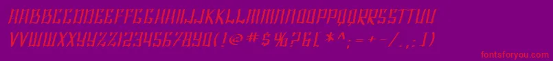 SF Shai Fontai Extended Oblique Font – Red Fonts on Purple Background