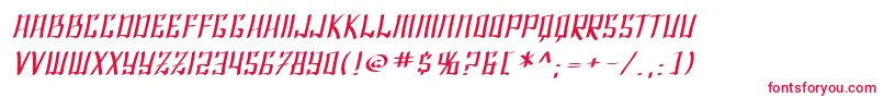 SF Shai Fontai Extended Oblique Font – Red Fonts on White Background