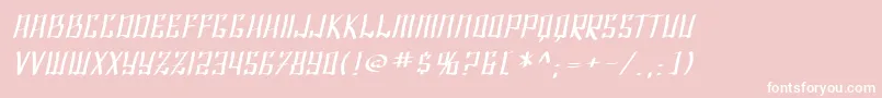 SF Shai Fontai Extended Oblique Font – White Fonts on Pink Background