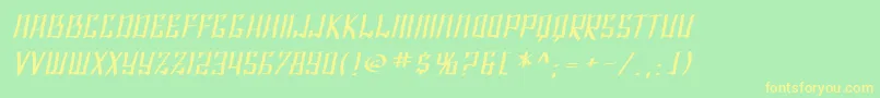 SF Shai Fontai Extended Oblique Font – Yellow Fonts on Green Background