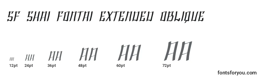 Größen der Schriftart SF Shai Fontai Extended Oblique