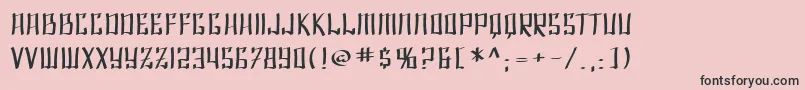 フォントSF Shai Fontai Extended – ピンクの背景に黒い文字