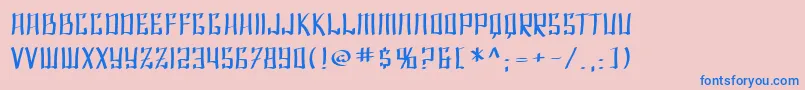 フォントSF Shai Fontai Extended – ピンクの背景に青い文字
