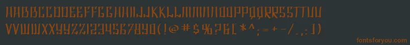 Шрифт SF Shai Fontai Extended – коричневые шрифты на чёрном фоне