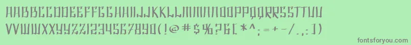 SF Shai Fontai Extended-fontti – harmaat kirjasimet vihreällä taustalla
