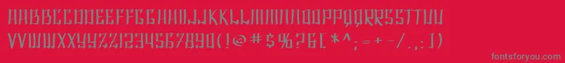 SF Shai Fontai Extended-Schriftart – Graue Schriften auf rotem Hintergrund