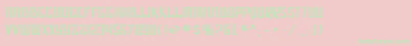 フォントSF Shai Fontai Extended – ピンクの背景に緑の文字
