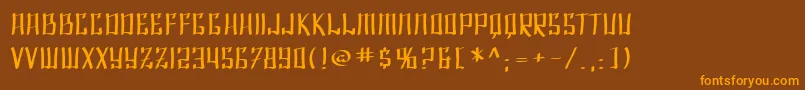 Шрифт SF Shai Fontai Extended – оранжевые шрифты на коричневом фоне