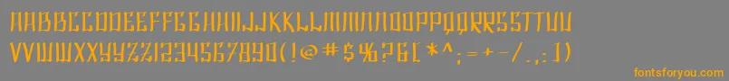 フォントSF Shai Fontai Extended – オレンジの文字は灰色の背景にあります。