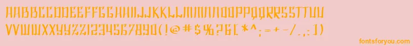 フォントSF Shai Fontai Extended – オレンジの文字がピンクの背景にあります。