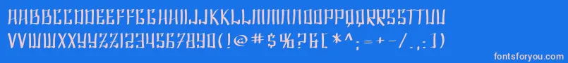 フォントSF Shai Fontai Extended – ピンクの文字、青い背景