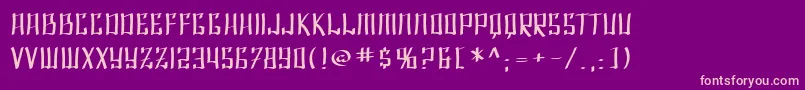 Fonte SF Shai Fontai Extended – fontes rosa em um fundo violeta