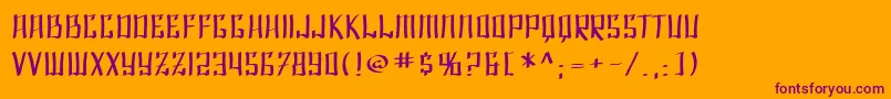 フォントSF Shai Fontai Extended – オレンジの背景に紫のフォント