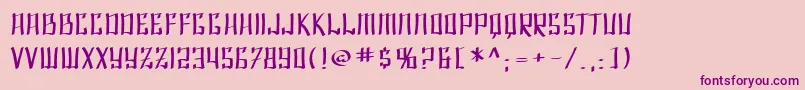 フォントSF Shai Fontai Extended – ピンクの背景に紫のフォント