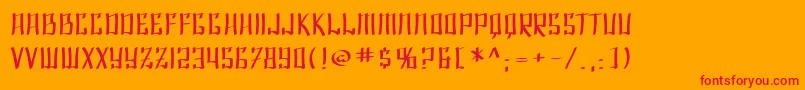 SF Shai Fontai Extended Font – Red Fonts on Orange Background