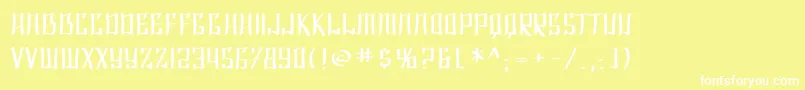 Шрифт SF Shai Fontai Extended – белые шрифты на жёлтом фоне