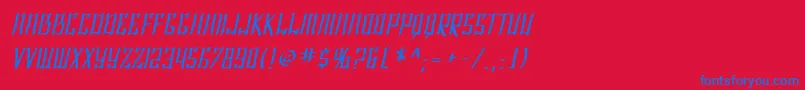 SF Shai Fontai Oblique Font – Blue Fonts on Red Background