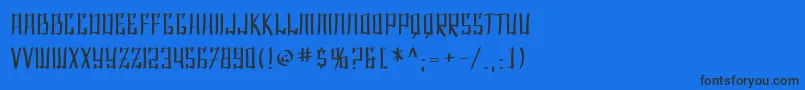 SF Shai Fontai Font – Black Fonts on Blue Background