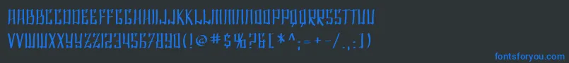 SF Shai Fontai Font – Blue Fonts on Black Background