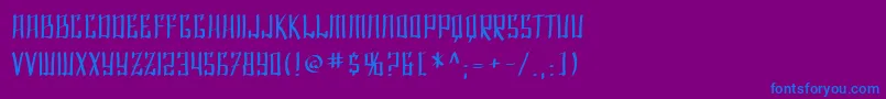SF Shai Fontai Font – Blue Fonts on Purple Background