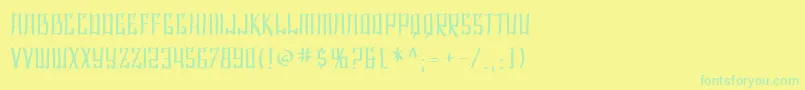 フォントSF Shai Fontai – 黄色い背景に緑の文字