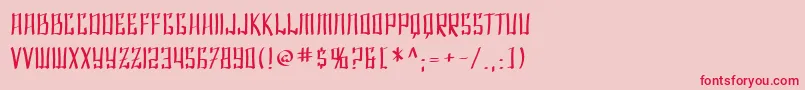 フォントSF Shai Fontai – ピンクの背景に赤い文字