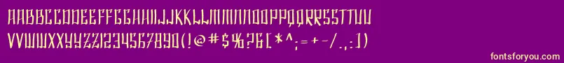 SF Shai Fontai Font – Yellow Fonts on Purple Background