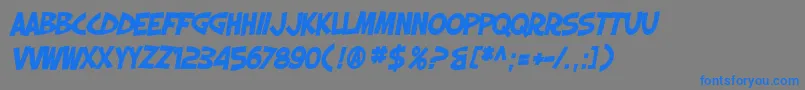 SF Slapstick Comic Bold Oblique Font – Blue Fonts on Gray Background