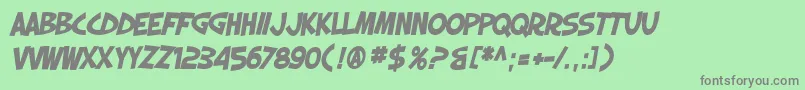 Подробнее о шрифте SF Slapstick Comic Bold Oblique Шрифт SF Slapstick Comic Bold Oblique – серые шрифты на зелёном фоне