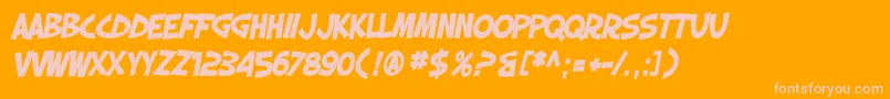 SF Slapstick Comic Bold Oblique Font – Pink Fonts on Orange Background