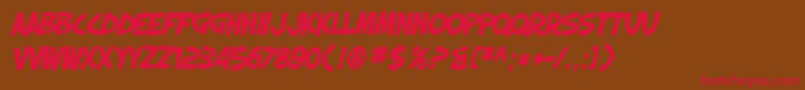 SF Slapstick Comic Bold Oblique Font – Red Fonts on Brown Background