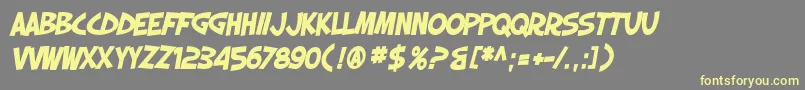 SF Slapstick Comic Bold Oblique Font – Yellow Fonts on Gray Background