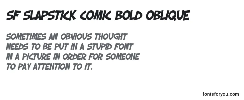 SF Slapstick Comic Bold Oblique -fontin tarkastelu