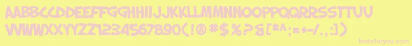Шрифт SF Slapstick Comic Bold – розовые шрифты на жёлтом фоне