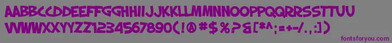フォントSF Slapstick Comic Bold – 紫色のフォント、灰色の背景