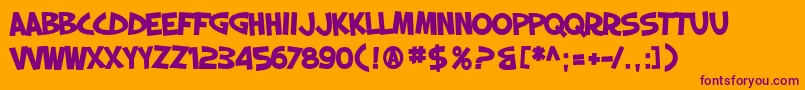 SF Slapstick Comic Bold Font – Purple Fonts on Orange Background