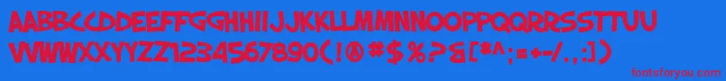 SF Slapstick Comic Bold Font – Red Fonts on Blue Background